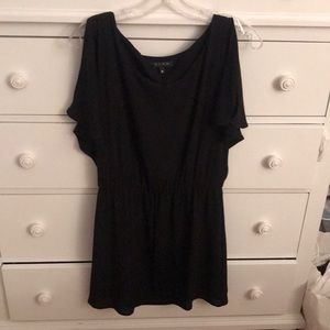 Black cold shoulder dress